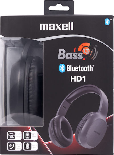 Maxell B13-HD1 Bass 13 BT Безжични Bluetooth Over Ear Слушалки с Радио с 20 часа Работа Черни