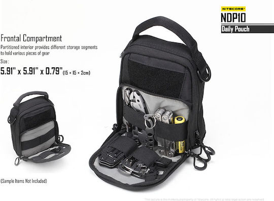 NiteCore NDP10 Tactical Pouch Военна Чантичка За рамо от Cordura Черен