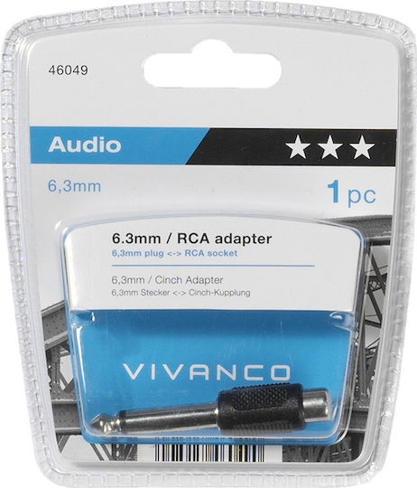 Vivanco Convertor 6.3mm masculin în RCA feminin 1buc 46049