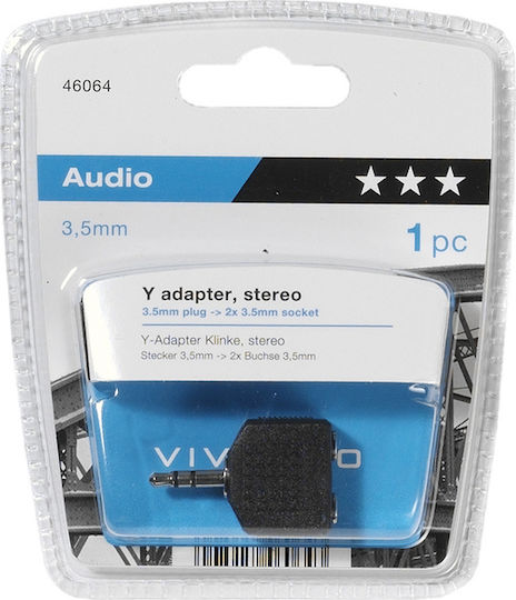 Vivanco Convertor 3.5mm masculin în 3.5mm 2x femelă 1buc 46064