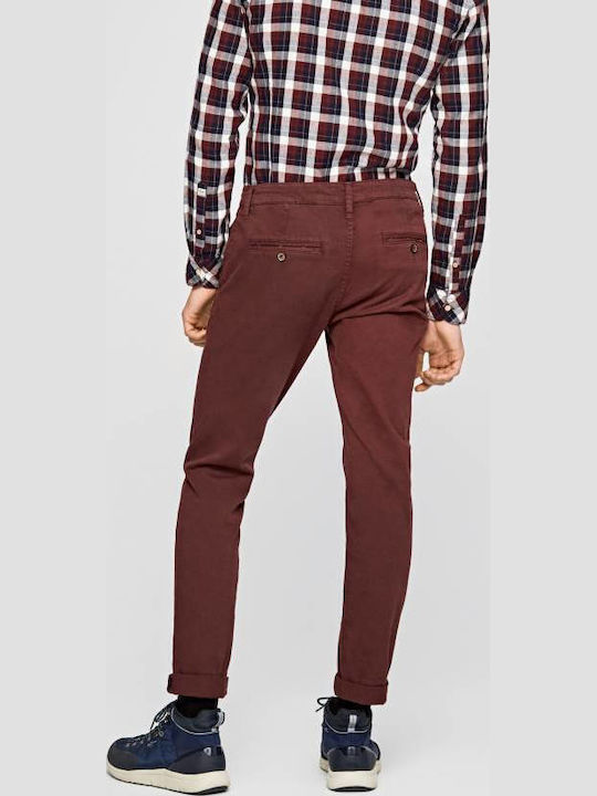 Pepe Jeans Charly Ανδρικό Παντελόνι Τζιν Slim Fit Μπορντό
