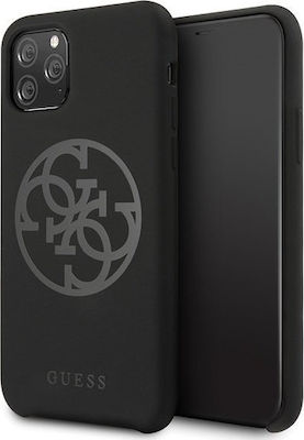 Guess 4G Tone on Tone Silicone Back Cover Black (iPhone 11 Pro)