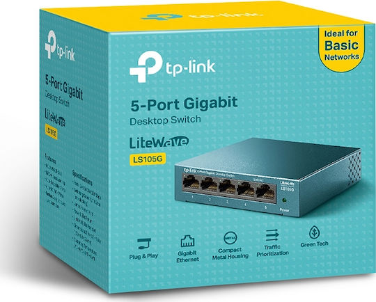 TP-LINK LS105G Unmanaged L2 Switch with 5 Gigabit (1Gbps) Ethernet Ports