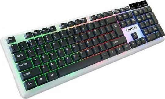 iMice AN-300 Gaming Πληκτρολόγιο με Φωτιζόμενα πλήκτρα (Αγγλικό US) Ασημί