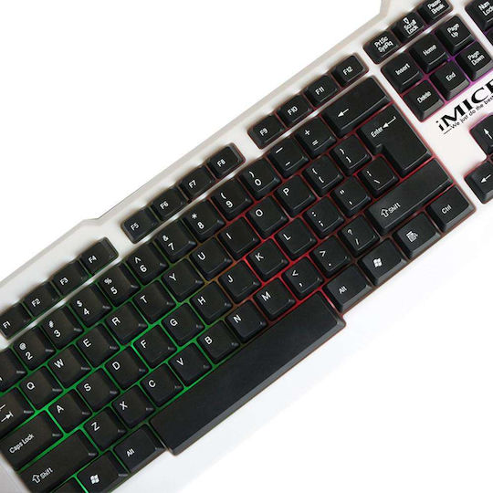 iMice AN-300 Gaming Πληκτρολόγιο με Φωτιζόμενα πλήκτρα (Αγγλικό US) Ασημί