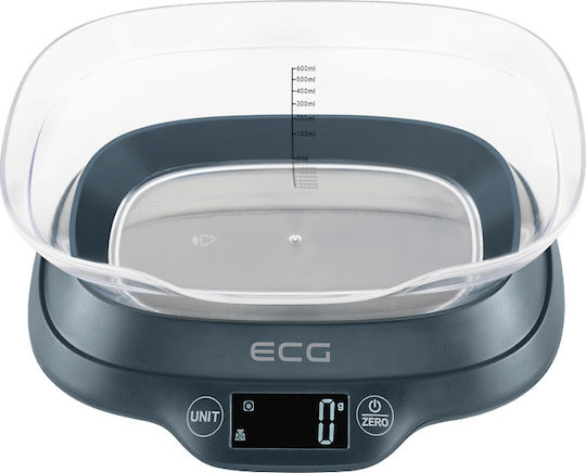 ECG Digital Kitchen Scale With Bucket Up To 5kg Black