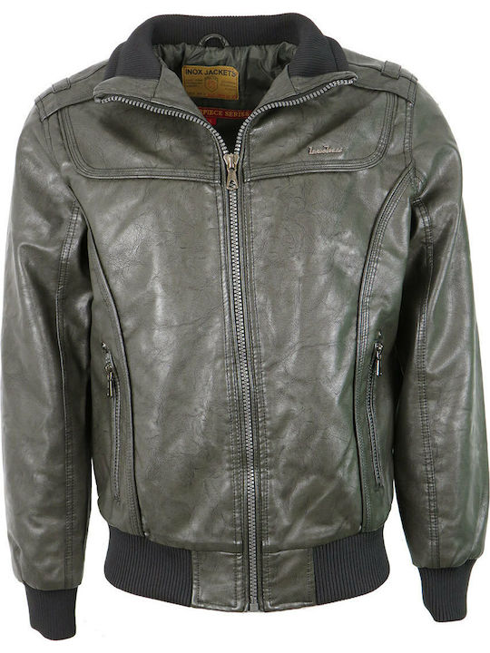 Inox Men's Δερμάτινα Jacket Gray