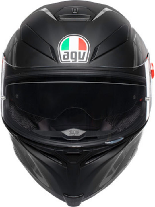 AGV K5 S Black/Silver Motorcycle Helmet Full Face DOT ECE 22.05 1530gr with Pinlock and Sun Visor
