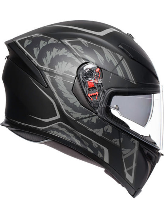 AGV K5 S Black/Silver Motorcycle Helmet Full Face DOT ECE 22.05 1530gr with Pinlock and Sun Visor
