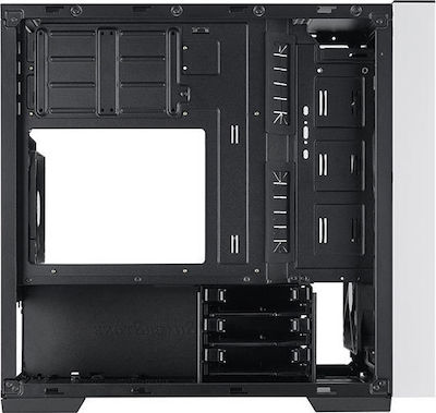 RL08 Gaming Mini Tower Computer Case with Window Panel and RGB Lighting White