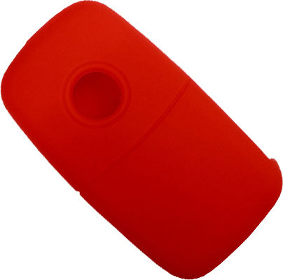 Silicone Car Key Cover Case with 3 Buttons for Seat / Skoda / VW Red
