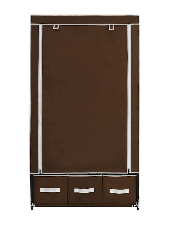 vidaXL Stoffschrank mit Reißverschluss und Regalen in Braun Farbe 87x49x159cm