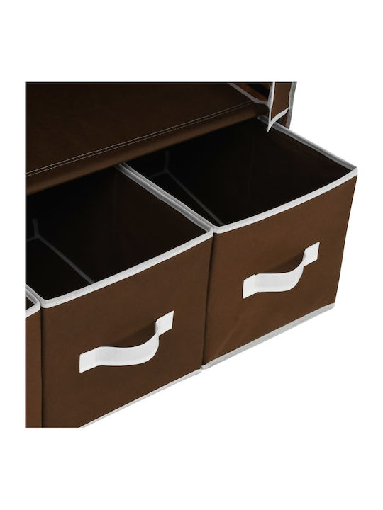 vidaXL Stoffschrank mit Reißverschluss und Regalen in Braun Farbe 87x49x159cm