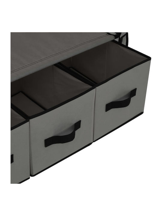 vidaXL Fabric Wardrobe with Zipper and Shelves in Gray Color 87x49x159cm