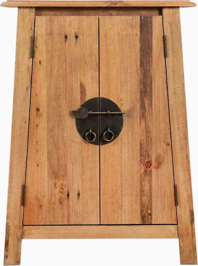 vidaXL Ντουλάπι Μπάνιου 59x32x80cm Φυσικό Ξύλο