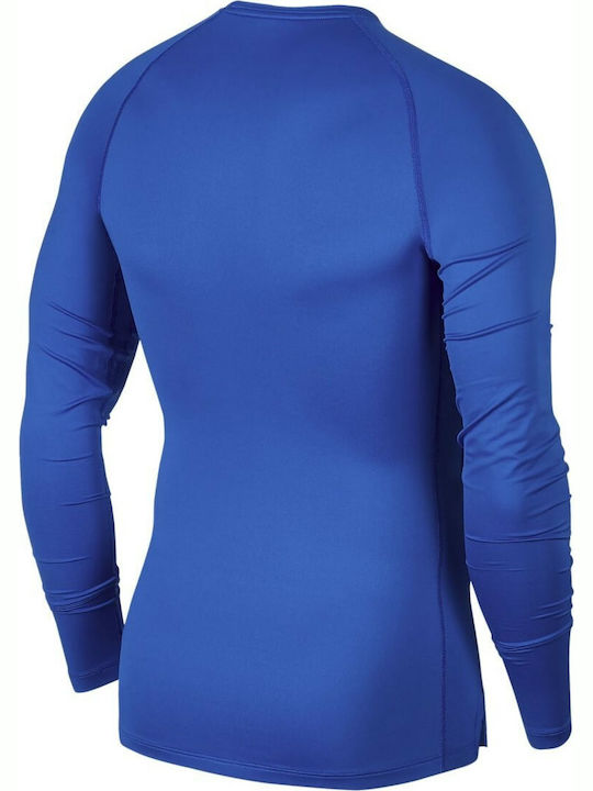 Nike Pro Ανδρική Ισοθερμική Μακρυμάνικη Μπλούζα Compression Μπλε