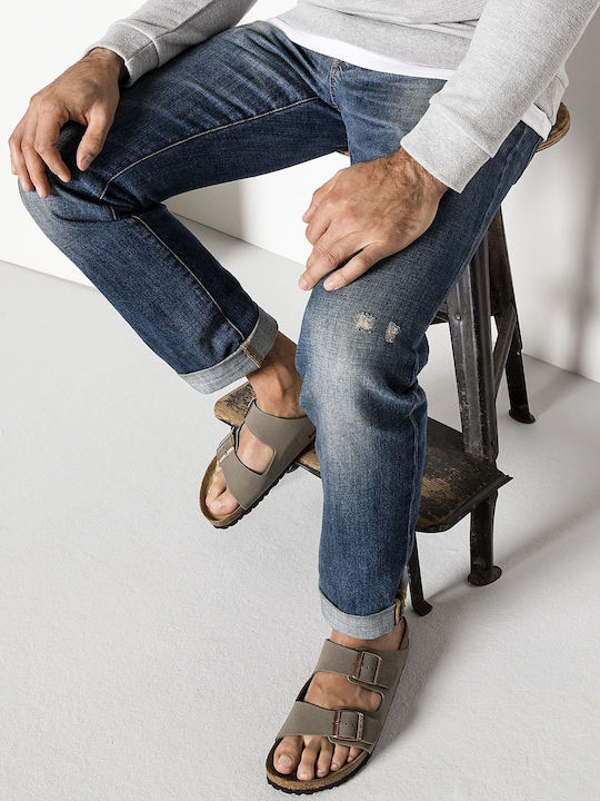 Birkenstock Arizona Birko-Flor Nubuck Sandals Stone