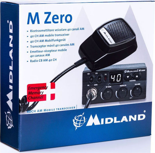 Midland M Zero Plus CB Автомобилен 4W с Монохромен Екран В Черен Цвят