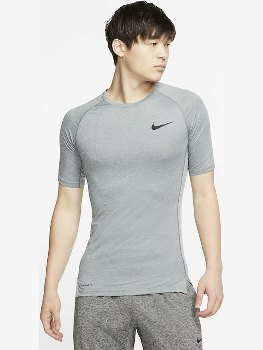 Nike Pro Ανδρική Ισοθερμική Κοντομάνικη Μπλούζα Γκρι