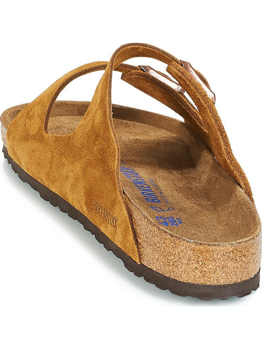 Arizona Soft Footbed Suede Leather Men's Sandals Mink Narrow Fit