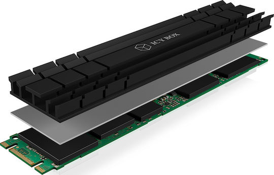 Icy Box Heat Sink for M.2 2210 SSD Ψύξη Μ.2 SSD Μαύρο