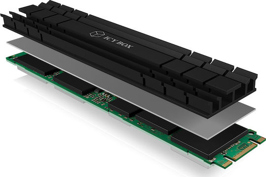 Icy Box Heat Sink for M.2 2210 SSD Ψύξη Μ.2 SSD Μαύρο