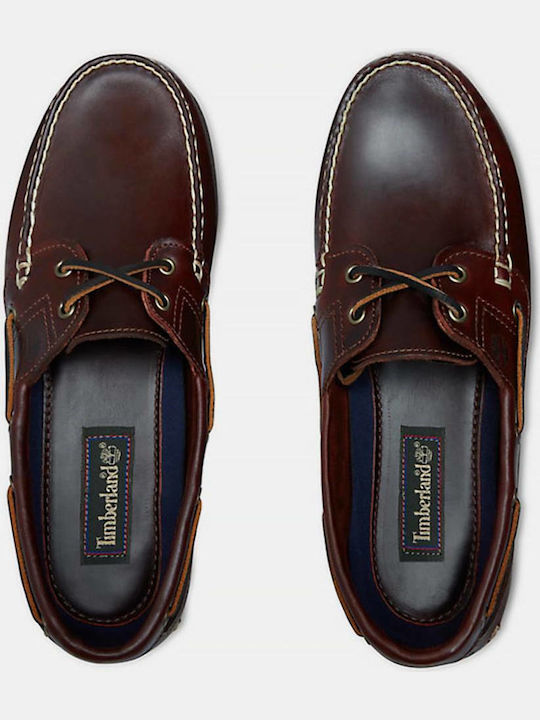 2 Eye Δερμάτινα Ανδρικά Boat Shoes σε Καφέ Χρώμα