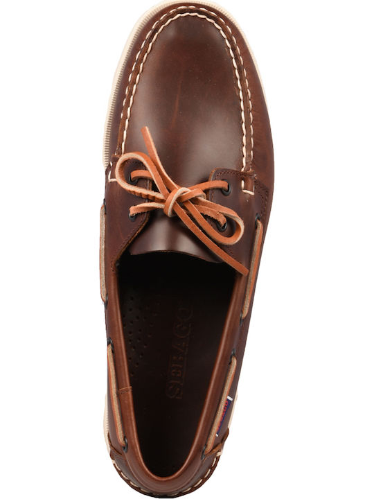 Docksides Portland Men's Leather Boat Shoes Waxed Brown