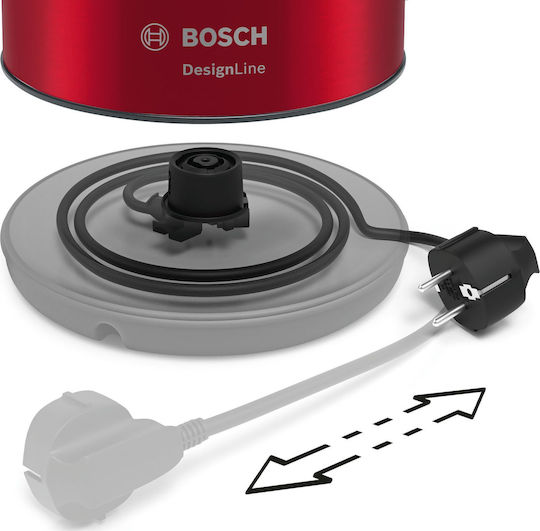 Bosch Designline Електрическа Кана 1.7л 2400W Червена