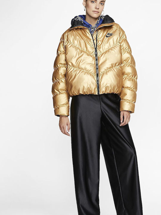 Sportswear Kurz Damen Puffer Jacke für Winter Gold