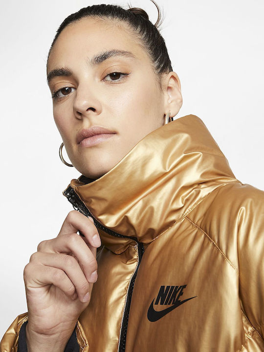 Sportswear Kurz Damen Puffer Jacke für Winter Gold