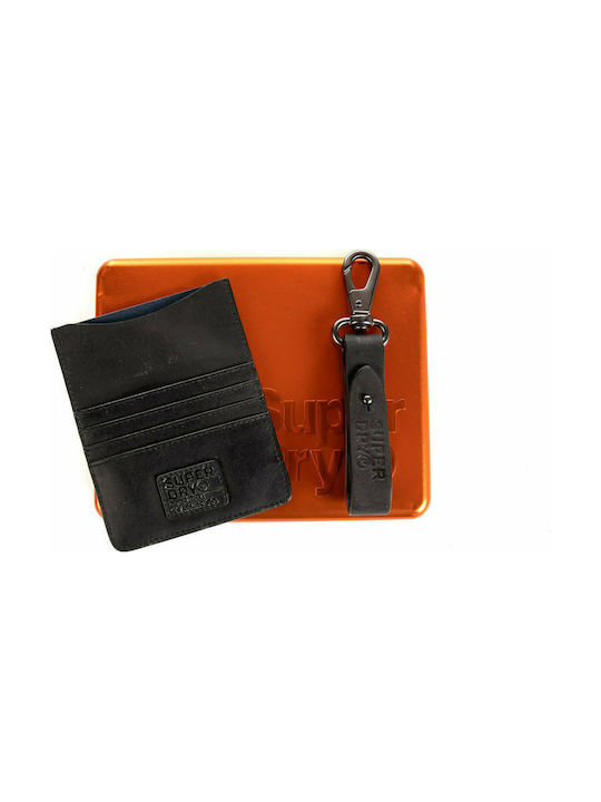 Superdry Travel Wallet Set Set Piele Portofel bărbați Negru