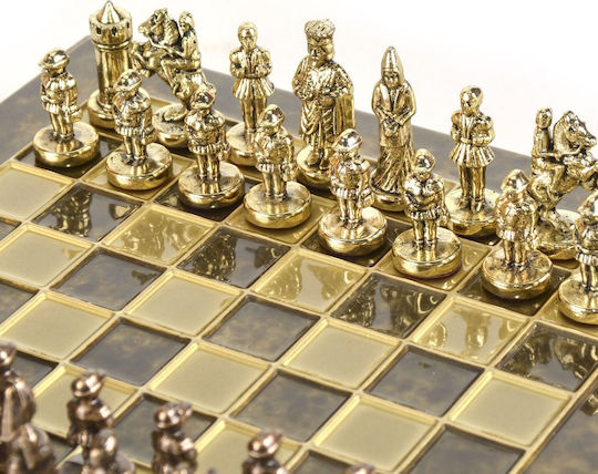 Manopoulos Byzantium Handmade Chess Metal with Pawns 20x20cm