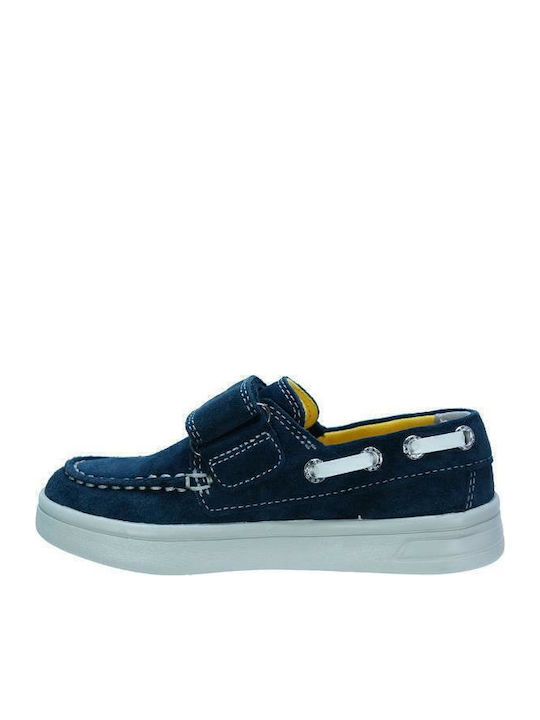 Boys Suede Moccasins with Velcro DJROCK Blue