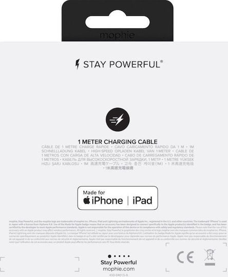 Mophie Braided USB to Lightning Cable Λευκό 1m (409903213)