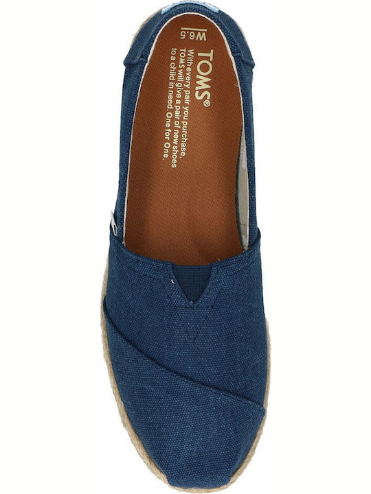 Classic Alpargatas Washed Rope Women's Fabric Espadrilles Navy Blue