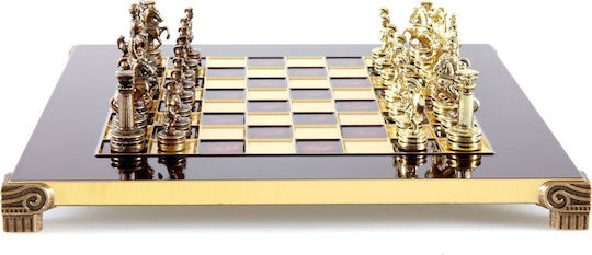 Manopoulos Greco-Roman Era Handmade Chess Metal with Pawns 28x28cm S3CRED