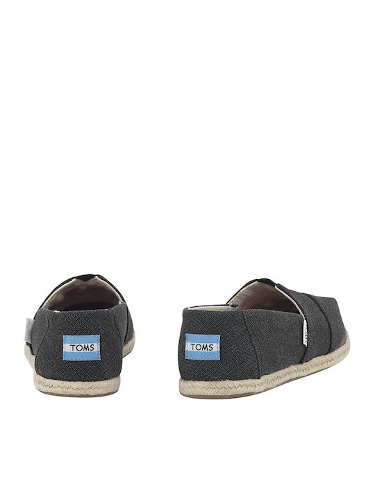Classic Alpargatas Washed Rope Women's Fabric Espadrilles Black