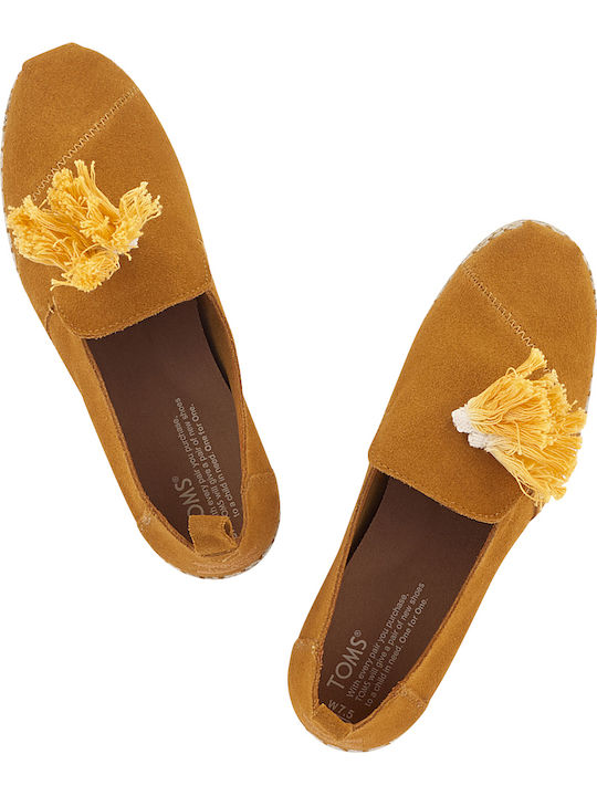 Deconstructed Alpargatas Rope Tassel Suede Γυναικείες Εσπαντρίγιες σε Πορτοκαλί Χρώμα