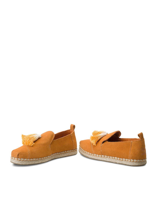 Deconstructed Alpargatas Rope Tassel Suede Γυναικείες Εσπαντρίγιες σε Πορτοκαλί Χρώμα