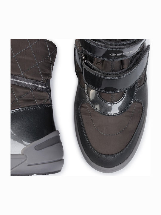 Kids Snow Boots with Hoop & Loop Closure Grey