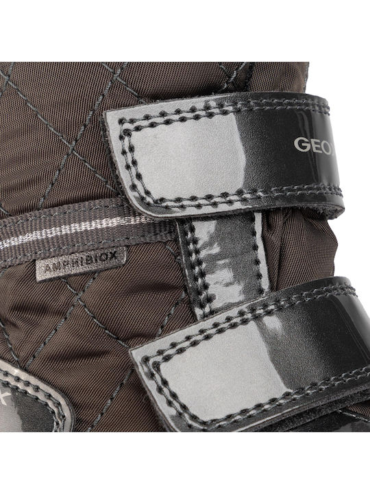Kids Snow Boots with Hoop & Loop Closure Grey