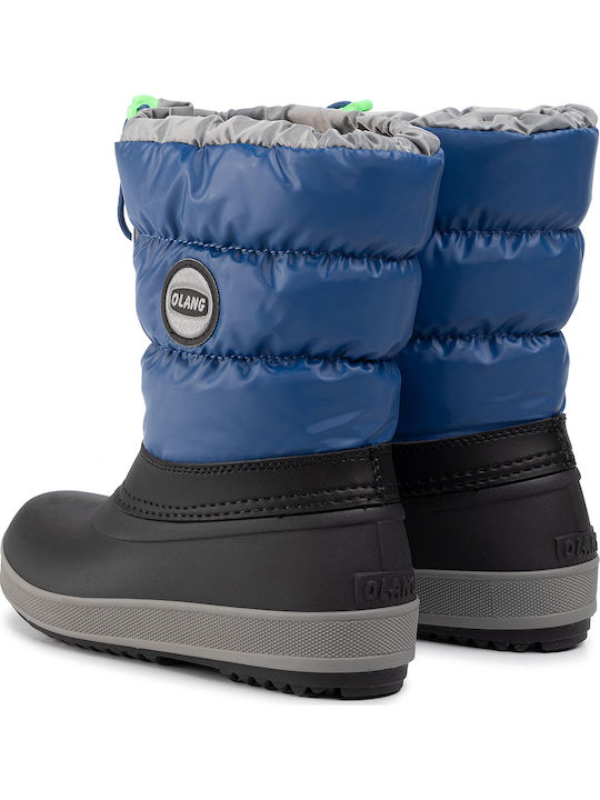Kids Snow Boots with Zipper Blue