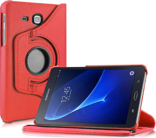 Rotierender Klappdeckel Rote Tablet Hülle für Galaxy Tab A 7.0 (2016)