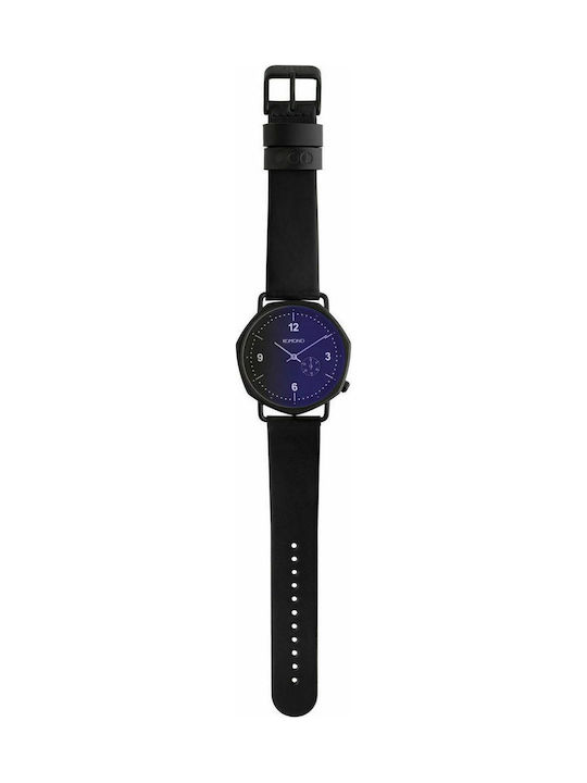 Komono Orson Watch Battery with Black Leather Strap