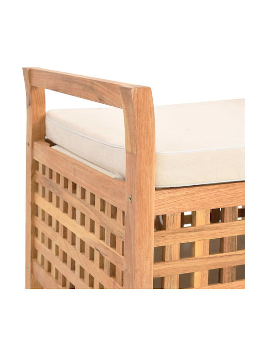 Bench Outdoor Wooden with Chest and Pillows 93x49x49cm