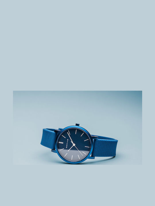 Bering Time True Aurora Men's Watch 40mm Battery with Blue Rubber Strap
