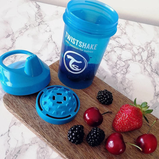 Twistshake Mini Cup Educational Sippy Cup Plastic with Handles Light Blue for 4m+m+ 230ml 1445