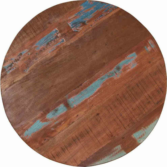 vidaXL Round Bar Table Made of Solid Wood and Metal Oak 60x60x76cm