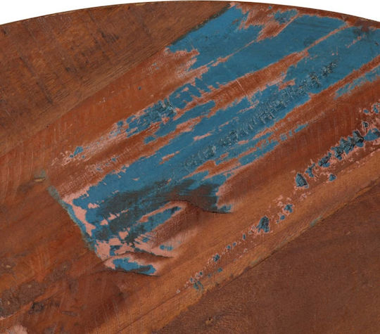 vidaXL Round Bar Table Made of Solid Wood and Metal Oak 60x60x76cm